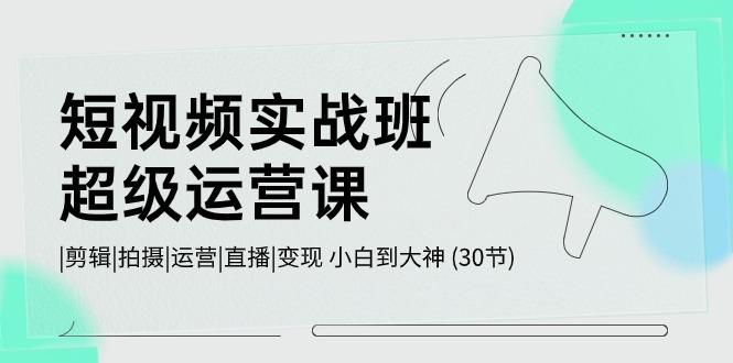 短视频实战班超级运营课 |剪辑|拍摄|运营|直播|变现 小白到大神 (30节)-闲赋网