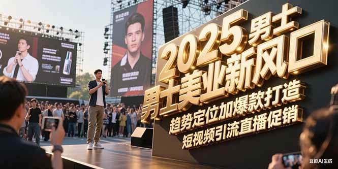2025男士美业新风口，趋势定位加爆款打造，短视频引流直播促销-闲赋网
