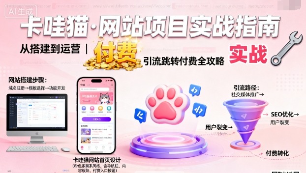 卡哇猫·网站项目，网站搭建与运营以及引流跳转付费-闲赋网