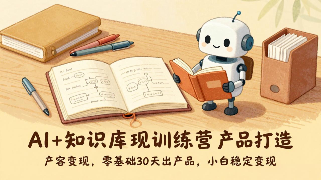 AI+知识库变现训练营，产品打造、内容创作、全平台变现，零基础30天出产品，小白稳定变现-闲赋网