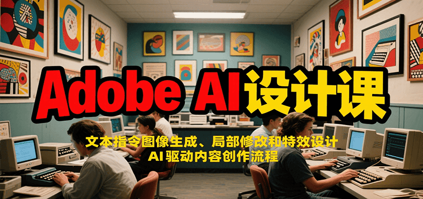 Adobe AI设计课：文本指令图像生成、局部修改和特效设计，AI驱动内容创作流程-闲赋网