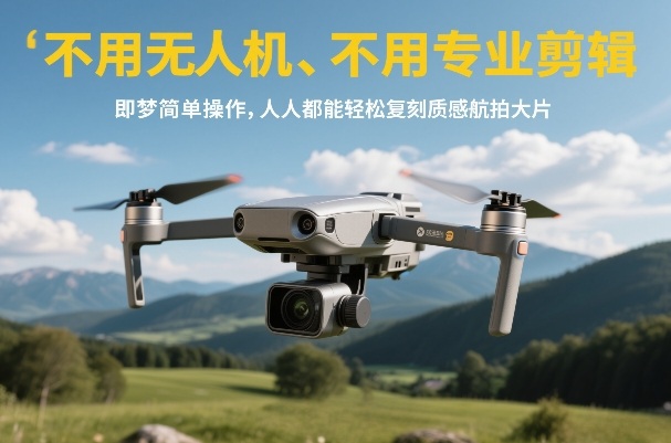 不用无人机、不用专业剪辑，即梦简单操作，人人都能轻松复刻质感航拍大片-闲赋网