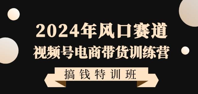 2024年风口赛道视频号电商带货训练营搞钱特训班，带领大家快速入局自媒体电商带货-闲赋网
