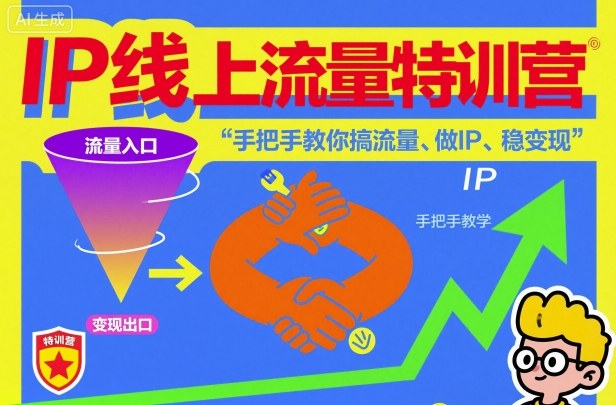 IP线上流量特训营，手把手教你搞流量、做IP、稳变现-闲赋网