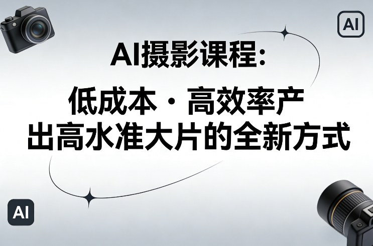 AI摄影课程，低成本高效率产出高水准大片的全新方式-闲赋网