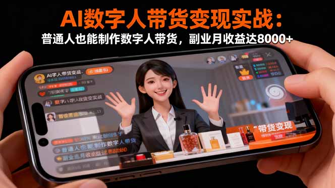 AI数字人带货变现实战：普通人也能制作数字人带货，副业月收益达8000+-闲赋网