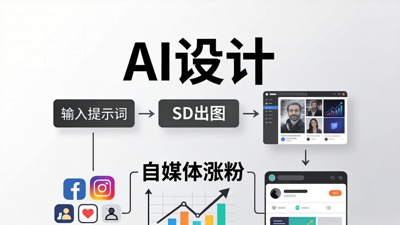 人人都是AI设计师：SD出图+自媒体涨粉一站教学，告别图文素材焦虑，AI设计让你轻松避开内卷-闲赋网