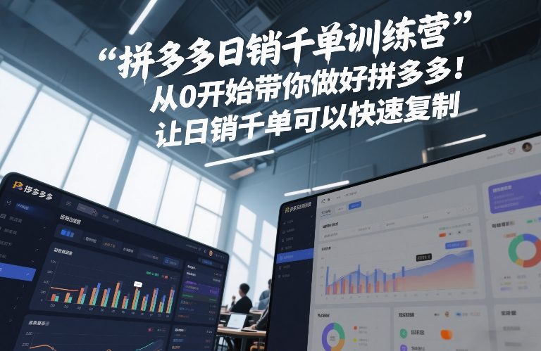 拼多多日销千单训练营，从0开始带你做好拼多多，让日销千单可以快速复制(更新26年3月)-闲赋网