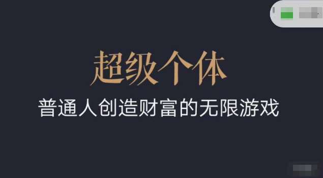 超级个体2024-2025翻盘指南，普通人创造财富的无限游戏-闲赋网