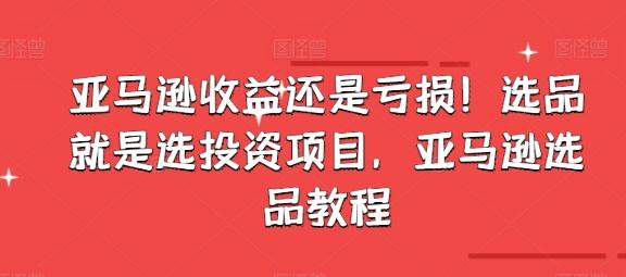 亚马逊收益还是亏损！选品就是选投资项目，亚马逊选品教程-闲赋网