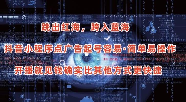 抖音小程序点广告项目，起号容易，简单易操作，开播就见有收益【揭秘】-闲赋网