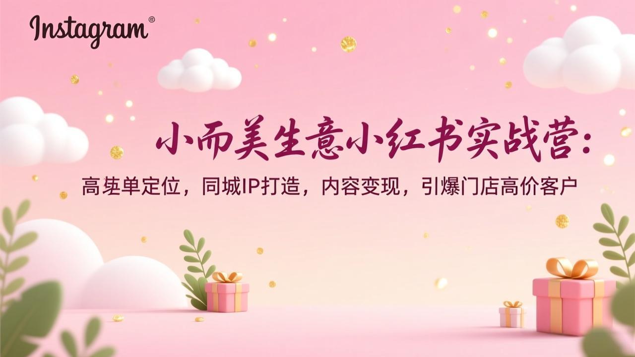 小而美生意小红书实战营：高客单定位，同城IP打造，内容变现，引爆门店高价客户-闲赋网