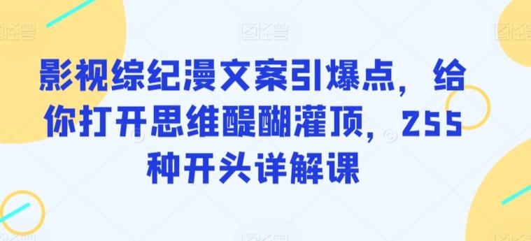 影视综纪漫文案引爆点，给你打开思维醍醐灌顶，255种开头详解课-闲赋网