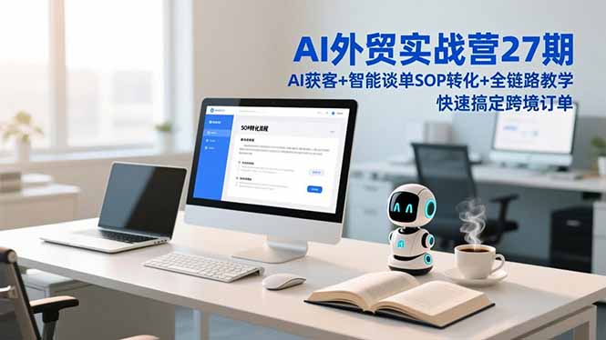AI外贸实战营27期，AI获客+智能谈单+SOP转化+全链路教学，快速搞定跨境订单-闲赋网