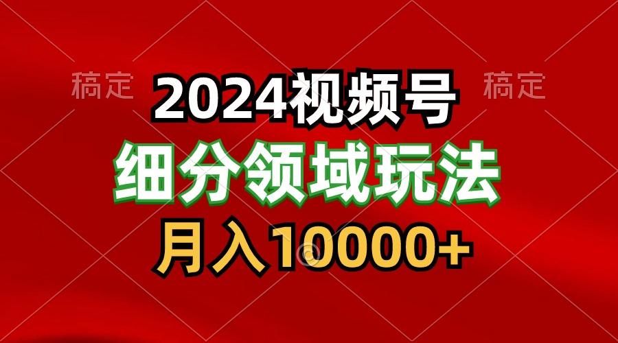 2024视频号分成计划细分领域玩法，每天5分钟，月入1W+-闲赋网