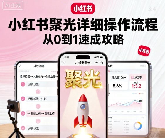 小红书聚光详细操作流程，小红书聚光从0到1速成攻略-闲赋网