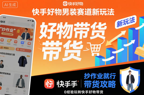 快手好物男装赛道新玩法，抄作业就行，0经验玩转快手好物带货-闲赋网