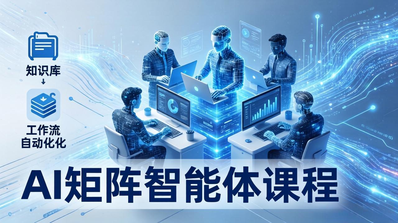 AI矩阵智能体实战：100个数字员工批量生产内容，文本知识库+工作流自动化全搞定-闲赋网