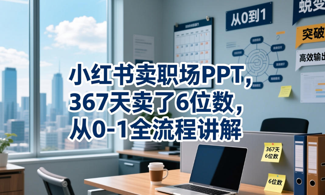 小红书卖职场PPT，367天卖了6位数，从0-1全流程讲解-闲赋网