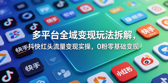 73c6b1fd600c45ebb6b7e4d7929d2efe.jpeg 多平台全域变现玩法拆解,抖快红头流量变现实操,0粉零基础变现