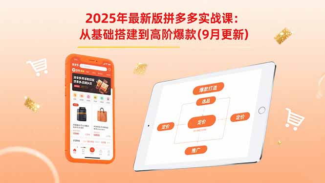 2025年最新版拼多多实战课：从基础搭建到高阶爆款(9月更新-闲赋网