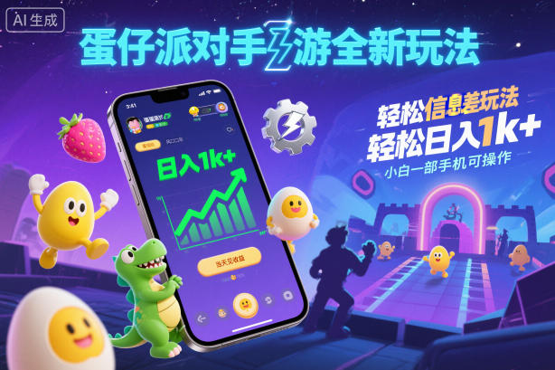 74765931d14fac82d6bd86d88c06fb7f.jpeg 蛋仔派对手游全新玩法,轻松日入1k+,风口信息差玩法,当天见收益,小白一部手机可操作