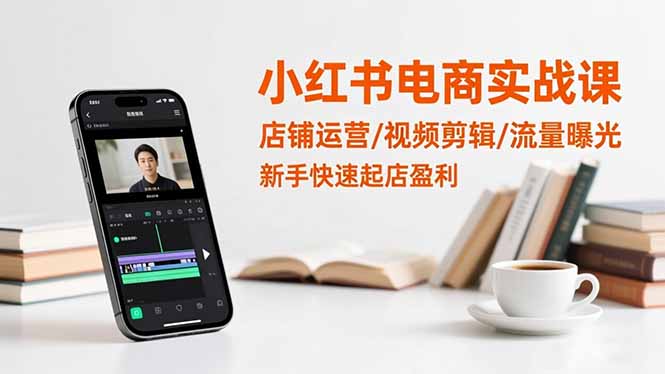 小红书电商实战课：店铺运营/视频剪辑/流量曝光，新手快速起店盈利-闲赋网