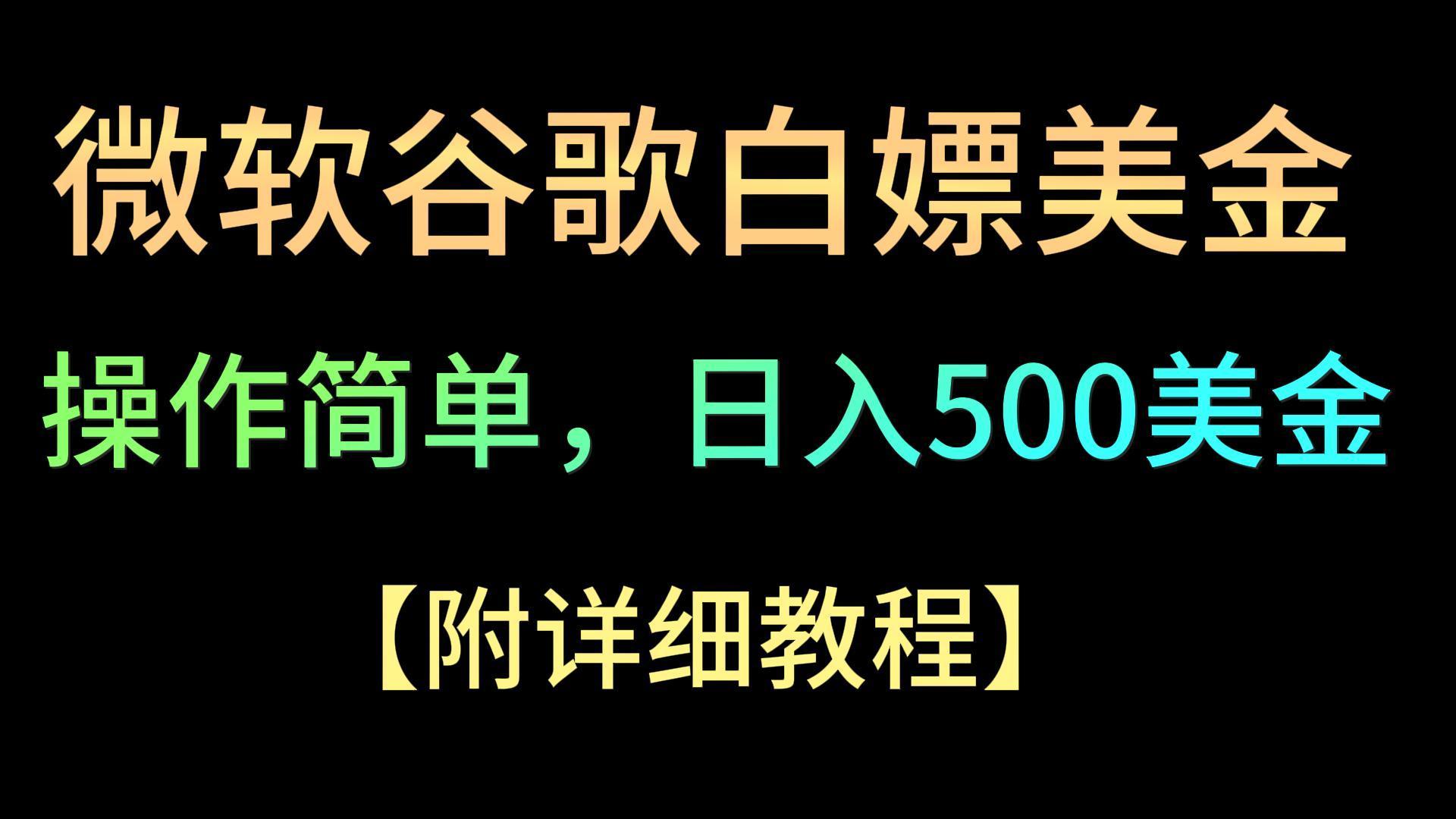 微软谷歌项目3.0，轻松日赚500+美金，操作简单，小白也可轻松入手！-闲赋网