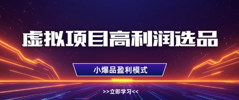 虚拟项目高利润选品方法，做好单店利润1W+，可多店倍增利润-闲赋网