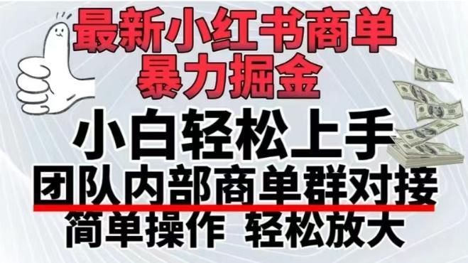 最新小红书商单，暴力掘金，单月稳定变现3W+-闲赋网