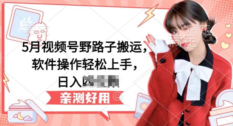 5月视频号野路子搬运，软件操作轻松上手，日入三位数【揭秘】-闲赋网