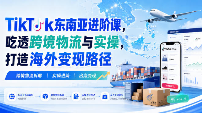 7761b7b18aa6ae3fb1a7acdead9503e1.jpeg TikTok东南亚进阶课,吃透跨境物流与实操,打造海外变现路径
