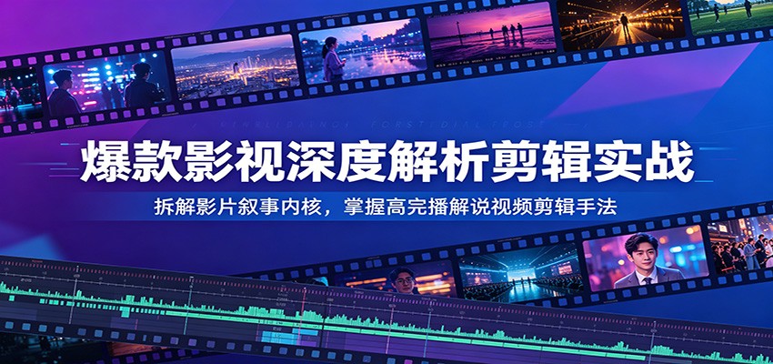 爆款影视深度解析剪辑实战:拆解影片叙事内核,掌握高完播解说视频剪辑手法-闲赋网