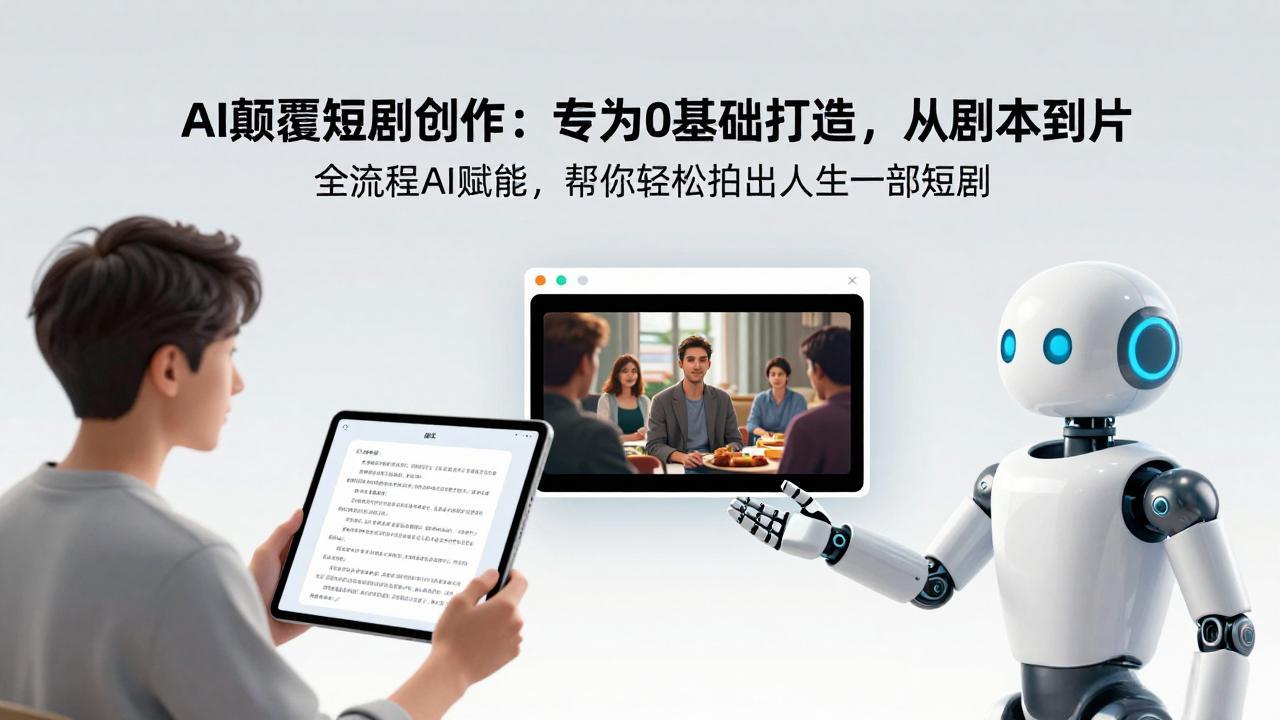 AI颠覆短剧创作：专为0基础打造，从剧本到成片全流程AI赋能，帮你轻松拍出人生第一部短剧-闲赋网