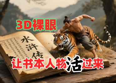 书本人物裸眼3D视频，新的玩法，流量超猛，保姆级教程-闲赋网