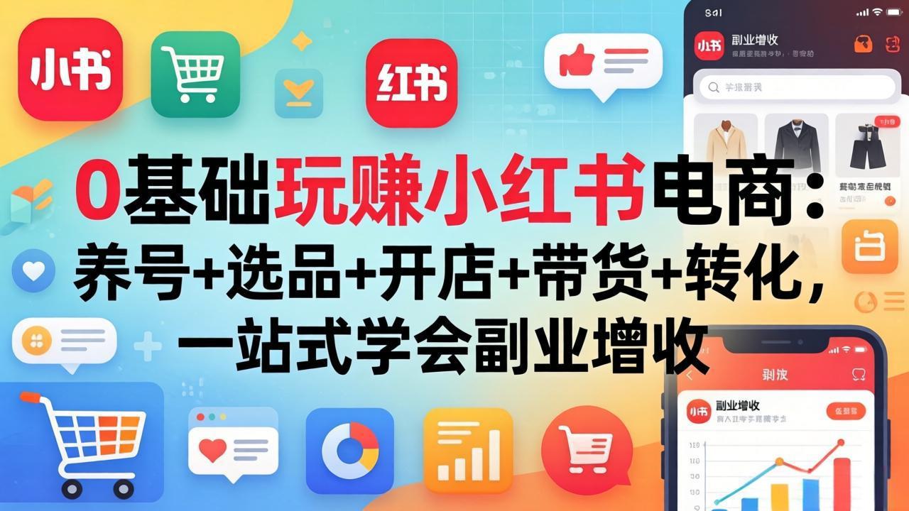 77dda26eb2cbd99534566b39146eb9df.jpeg 0基础玩赚小红书电商:养号+选品+开店+带货+转化,一站式学会副业增收