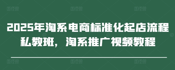 2025年淘系电商标准化起店流程私教班，淘系推广视频教程-闲赋网