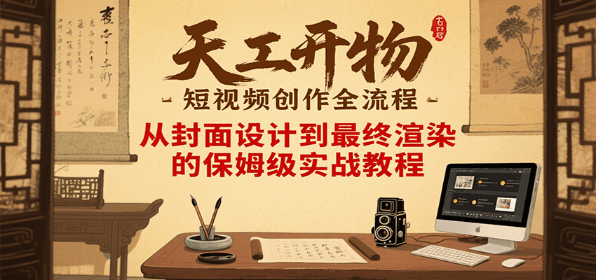 天工开物短视频创作全流程，从封面设计到最终渲染的保姆级实战教程-闲赋网