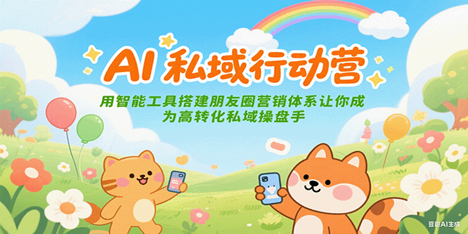 AI私域行动营：用智能工具搭建朋友圈营销体系让你成为高转化私域操盘手-闲赋网