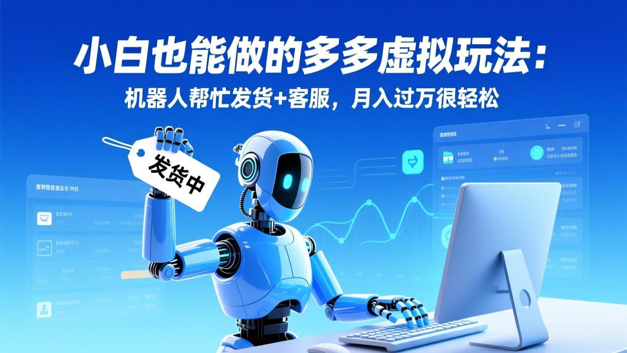 小白也能做的多多虚拟玩法：机器人帮忙发货+客服，月入过万很轻松-闲赋网