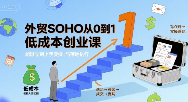 外贸SOHO从0到1低成本创业课，能够立刻上手实操与落地执行-闲赋网
