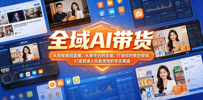 7bf06e816569d931b388e50cc0990cd6.jpeg 全域AI带货,从短视频到直播,从单平台到全域,打造你的带货矩阵,打造普通人也能落地的带货赛道(0610更新)