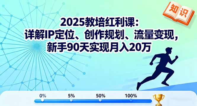 2025教培红利课：详解IP定位、创作规划、流量变现，新手90天实现月入20万-闲赋网