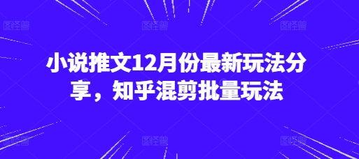 小说推文12月份最新玩法分享，知乎混剪批量玩法-闲赋网