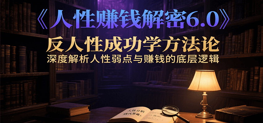 人性赚钱解密6.0，反人性成功学方法论，深度解析人性弱点与赚钱的底层逻辑-闲赋网