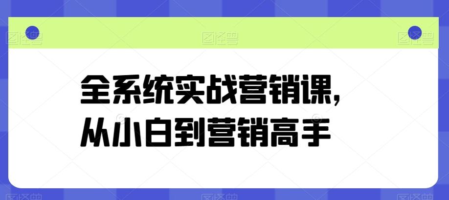 全系统实战营销课，从小白到营销高手-闲赋网