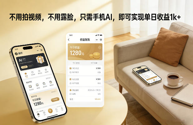 不用拍视频，不用露脸，只需手机AI，即可实现单日收益1k+【揭秘】-闲赋网