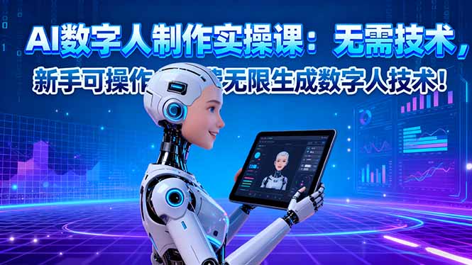 845230e07b27b9de5c8227fa64c36eaf.jpeg AI数字人制作实操课:无需技术,新手可操作,免费无限生成数字人技术!