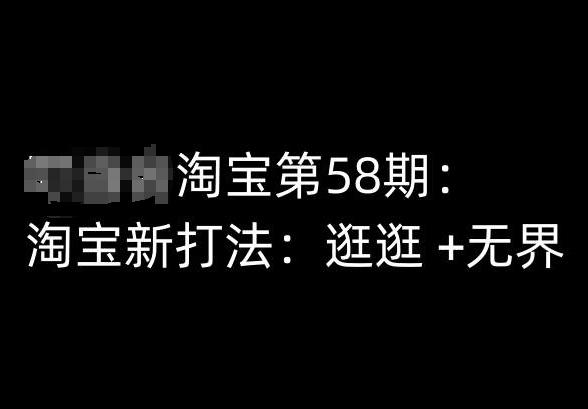 淘宝第58期培训课程，淘宝新打法：逛逛 +无界-闲赋网