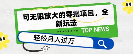 可无限放大的零撸项目，全新玩法，一天单机撸个50+没问题【揭秘】-闲赋网
